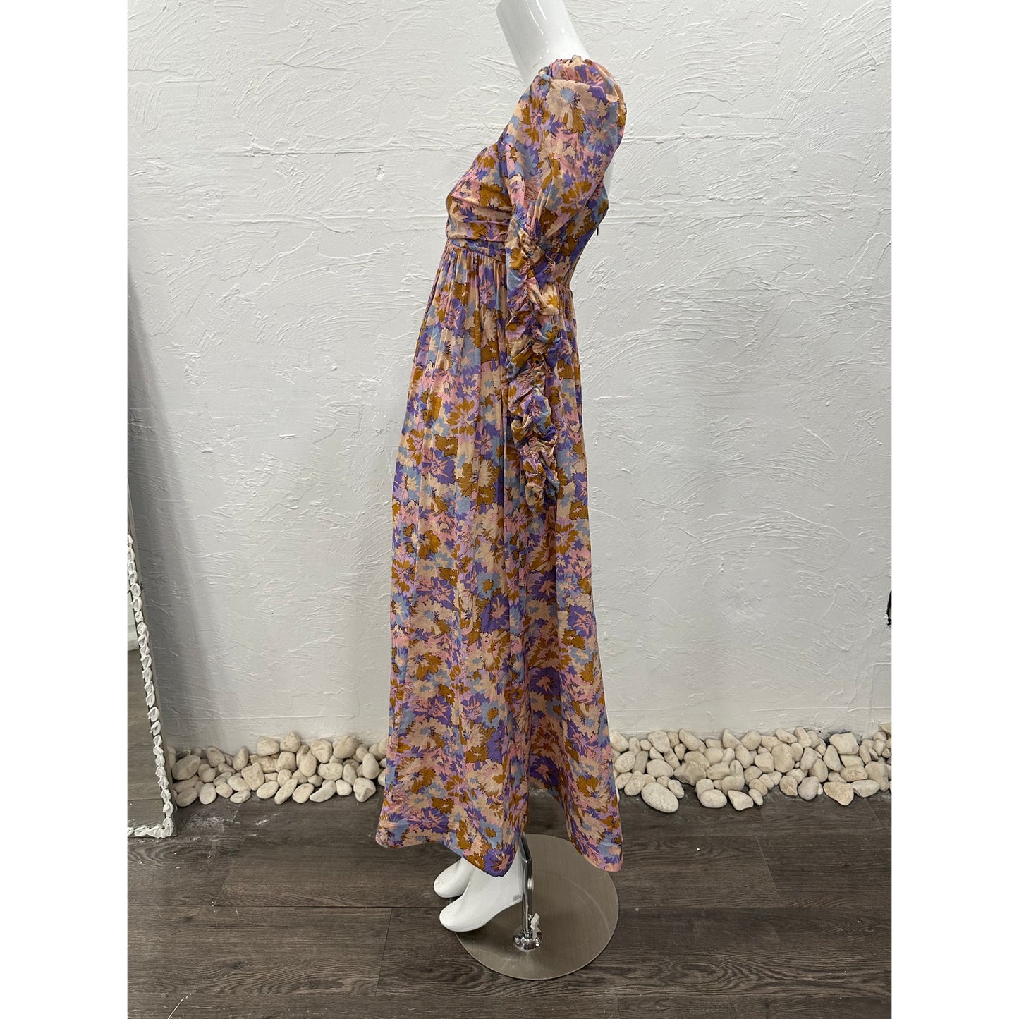 Zimmermann Cotton Floral Print Twist Front Midi Dress Women's