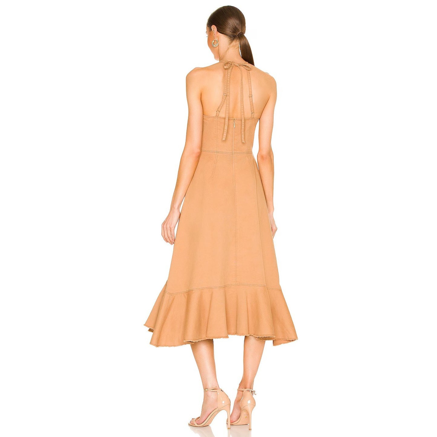 Cinq A Sept Cotton Audrey Halter Asymmetrical Midi Dress Women's