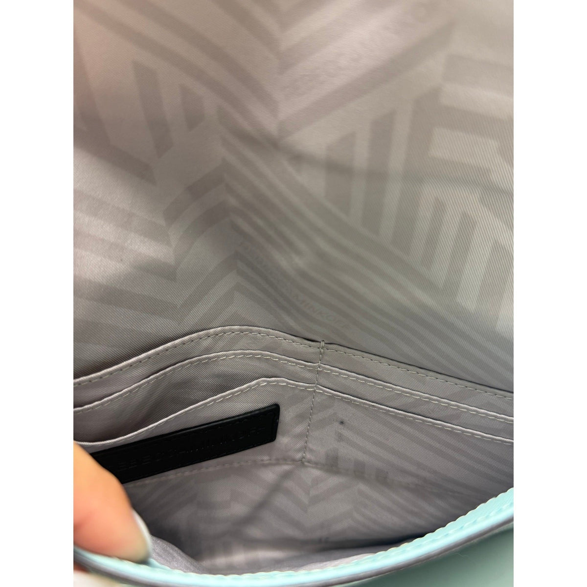 Rebecca Minkoff Leo Sea Mist Leather Envelope Clutch Bag Women's OS
