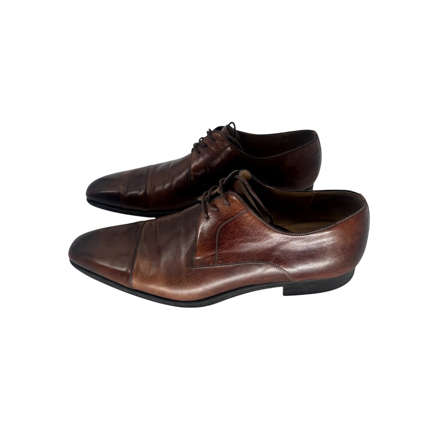 Magnanni Leather Cap Toe Oxford Lace Up Dress Shoes Brown Men's Size 12 M