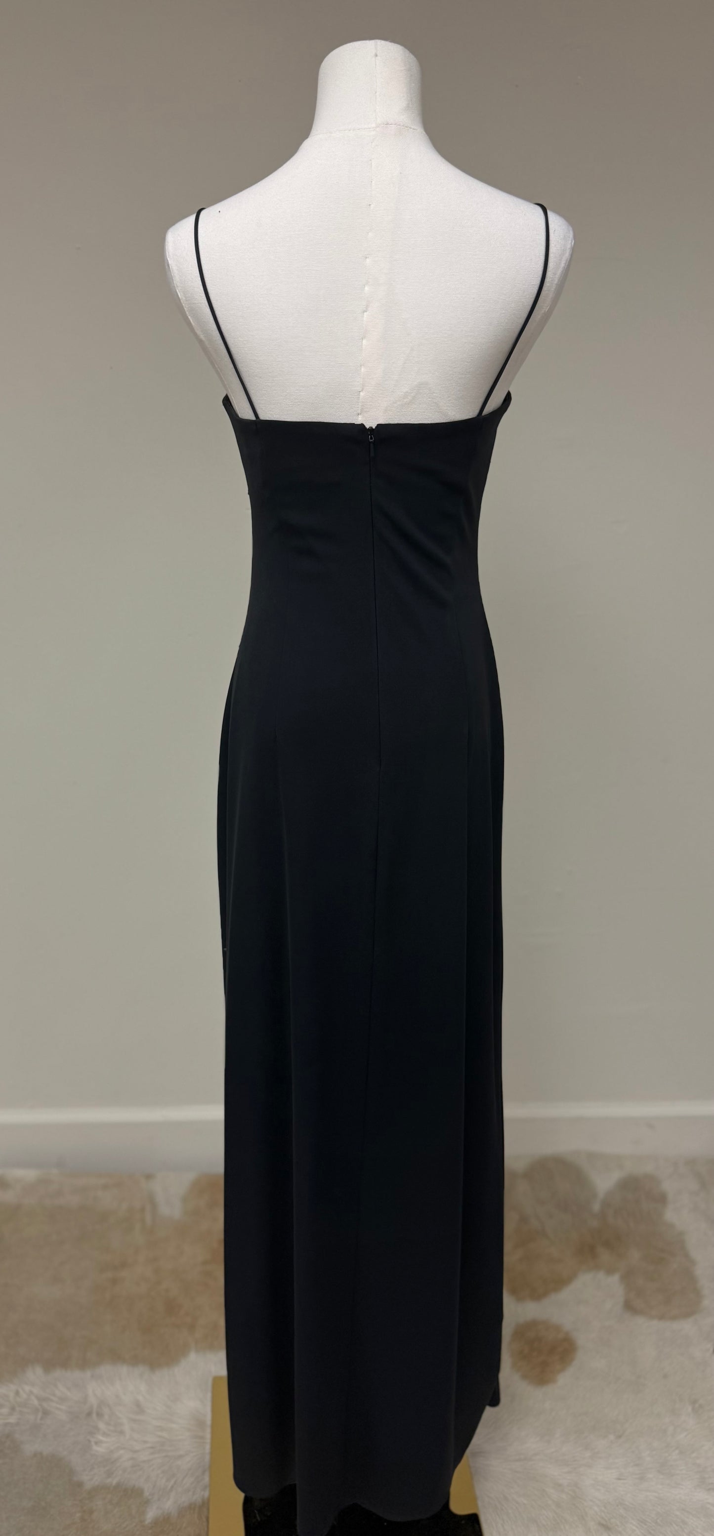 JS Boutique black beaded maxi dress with red flowers