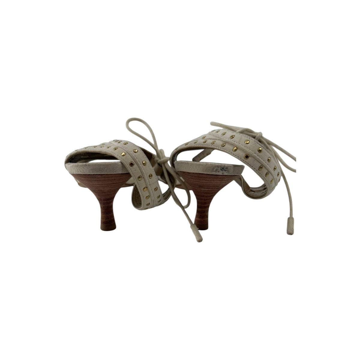 Stuart Weitzman Leather Cut-out Studded Georgie Sandals