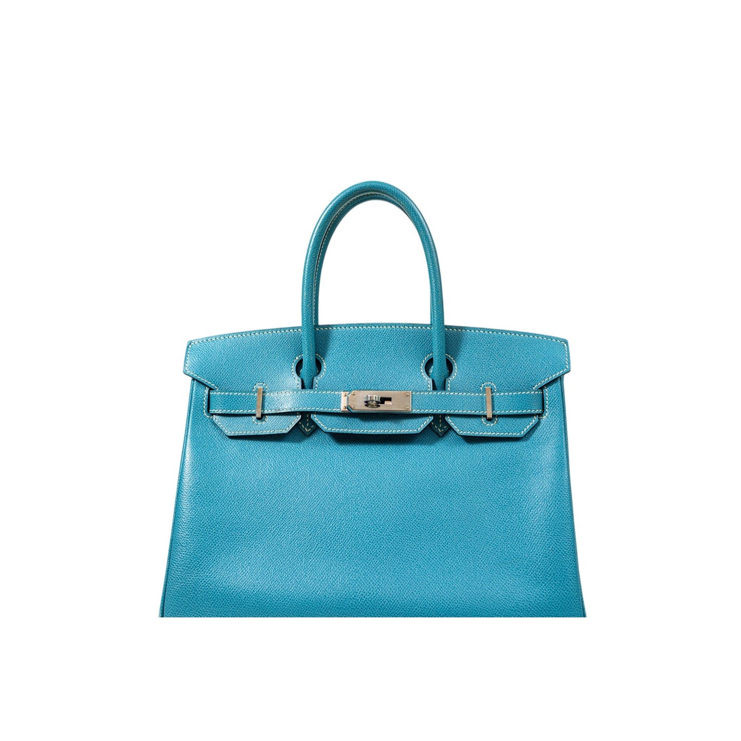 HERMES BIRKIN Epsom Leather PHW Blue Jean Size 30