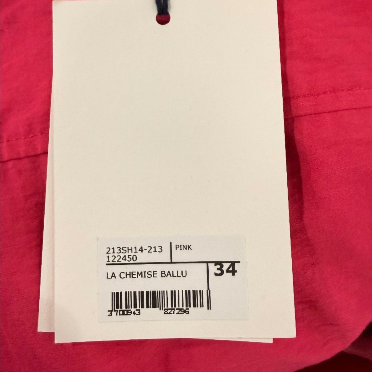 Jacquemus Cotton Blend La Chemise Ballu Cropped Shirt Pink