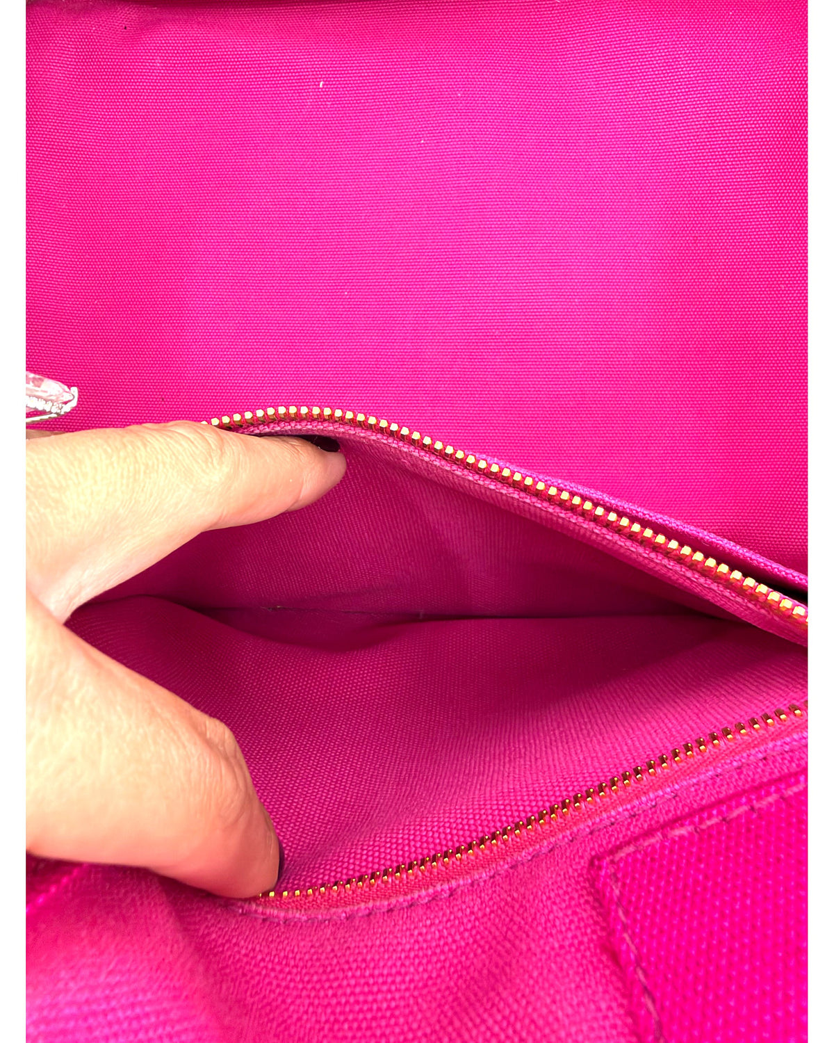Prada Canapa Logo Canvas Tote Bag Fuchsia Pink