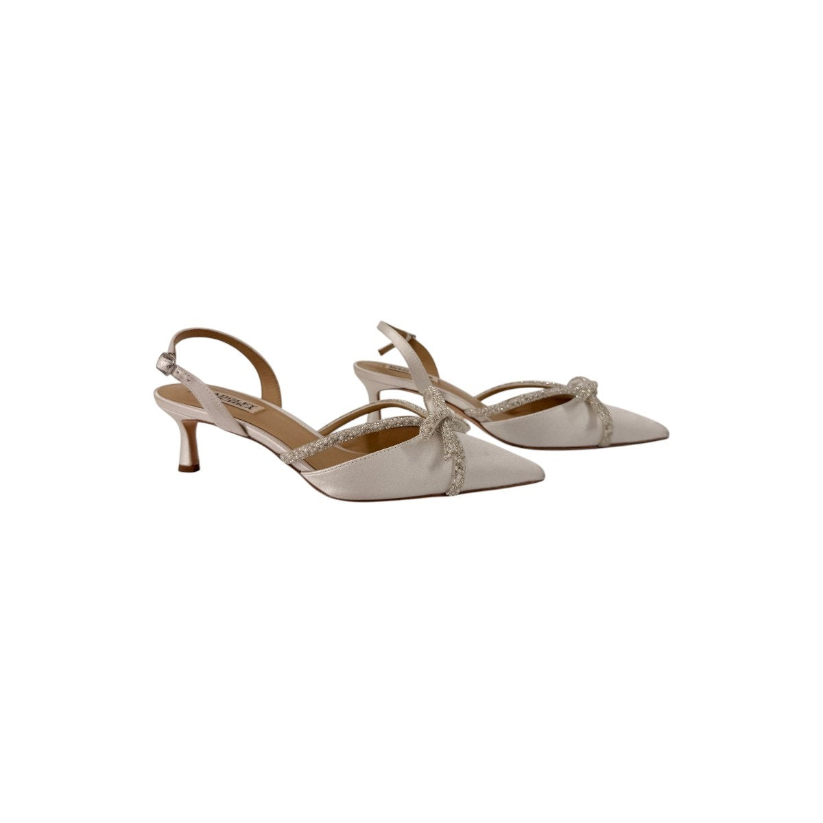 Badgley Mischka Angelina Slingback Pointed Toe Kitten Heel Pumps