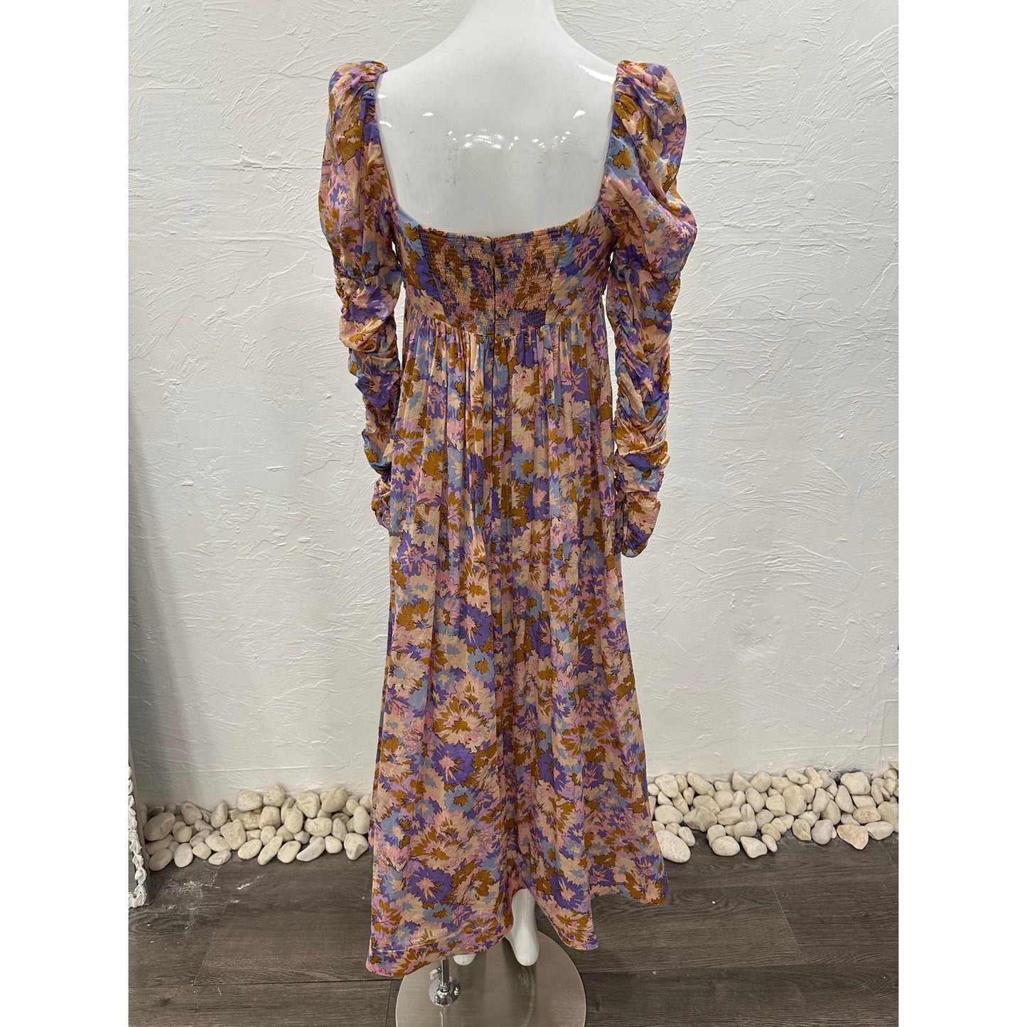 Zimmermann Cotton Floral Print Twist Front Midi Dress Women's