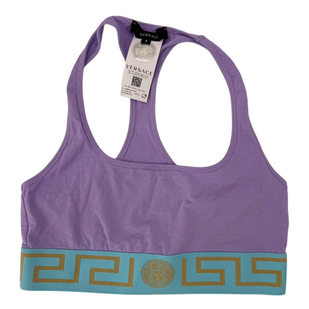 Versace Greca Border Pullover Racerback Sports Bra