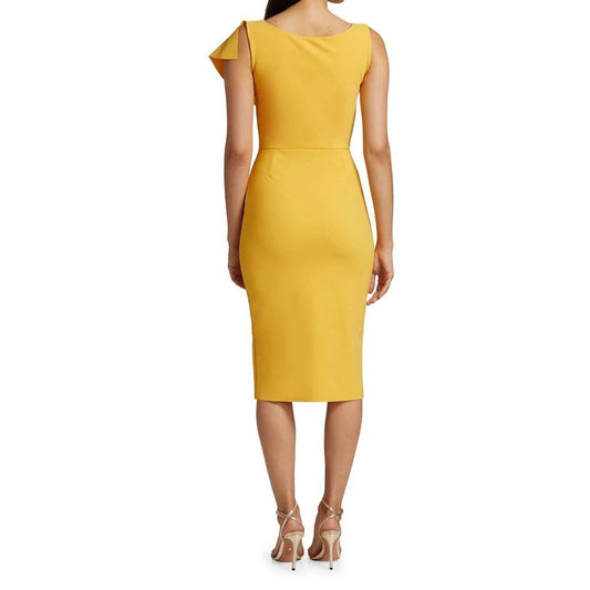 Chiara Boni Ruffle Accent Sleeveless Midi Dress