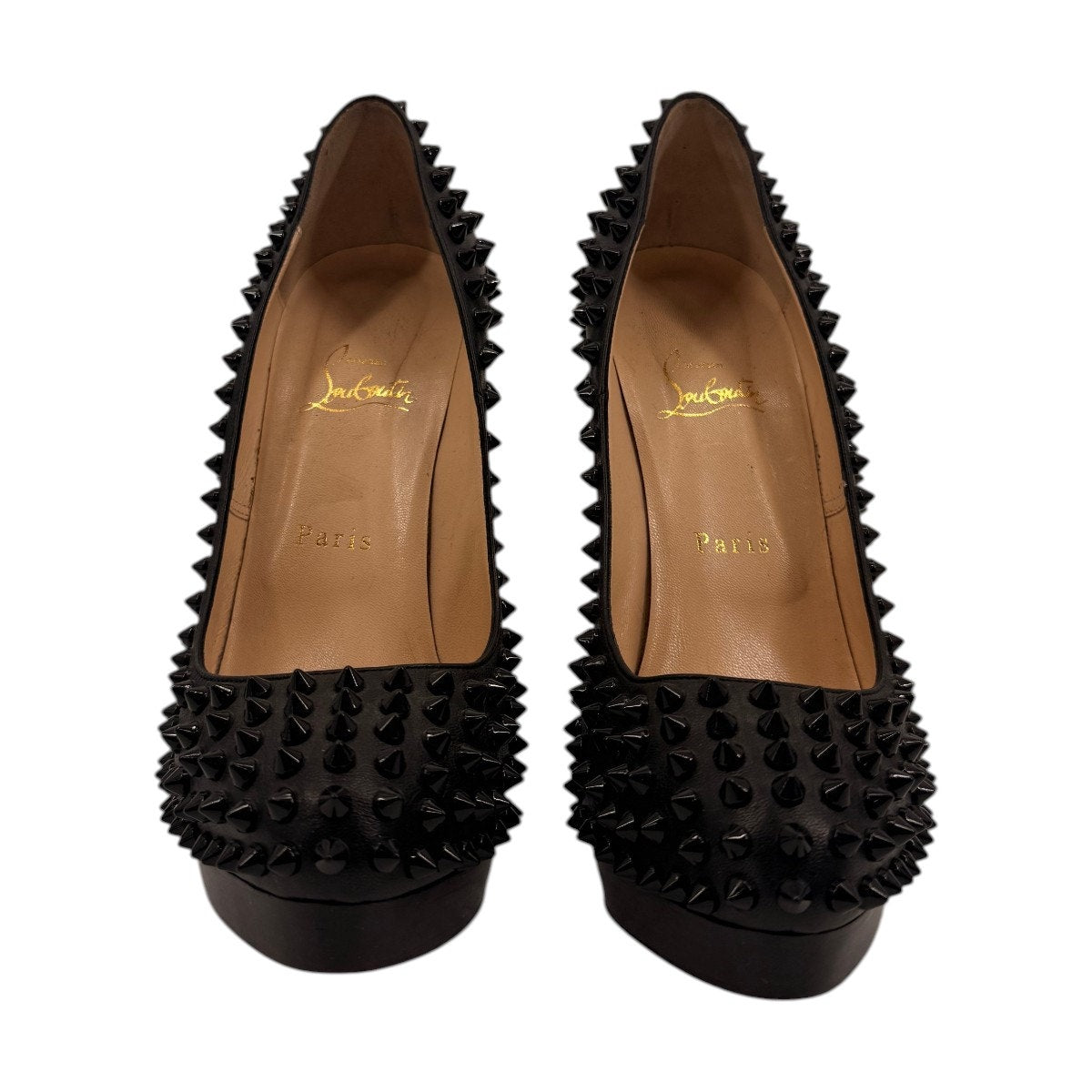 Christian Louboutin Leather Alti Spikes Slip On Platform Pumps