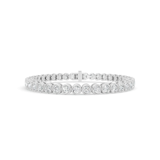 5.56 ctw Diamond Bezel 14K White Gold Tennis Bracelet