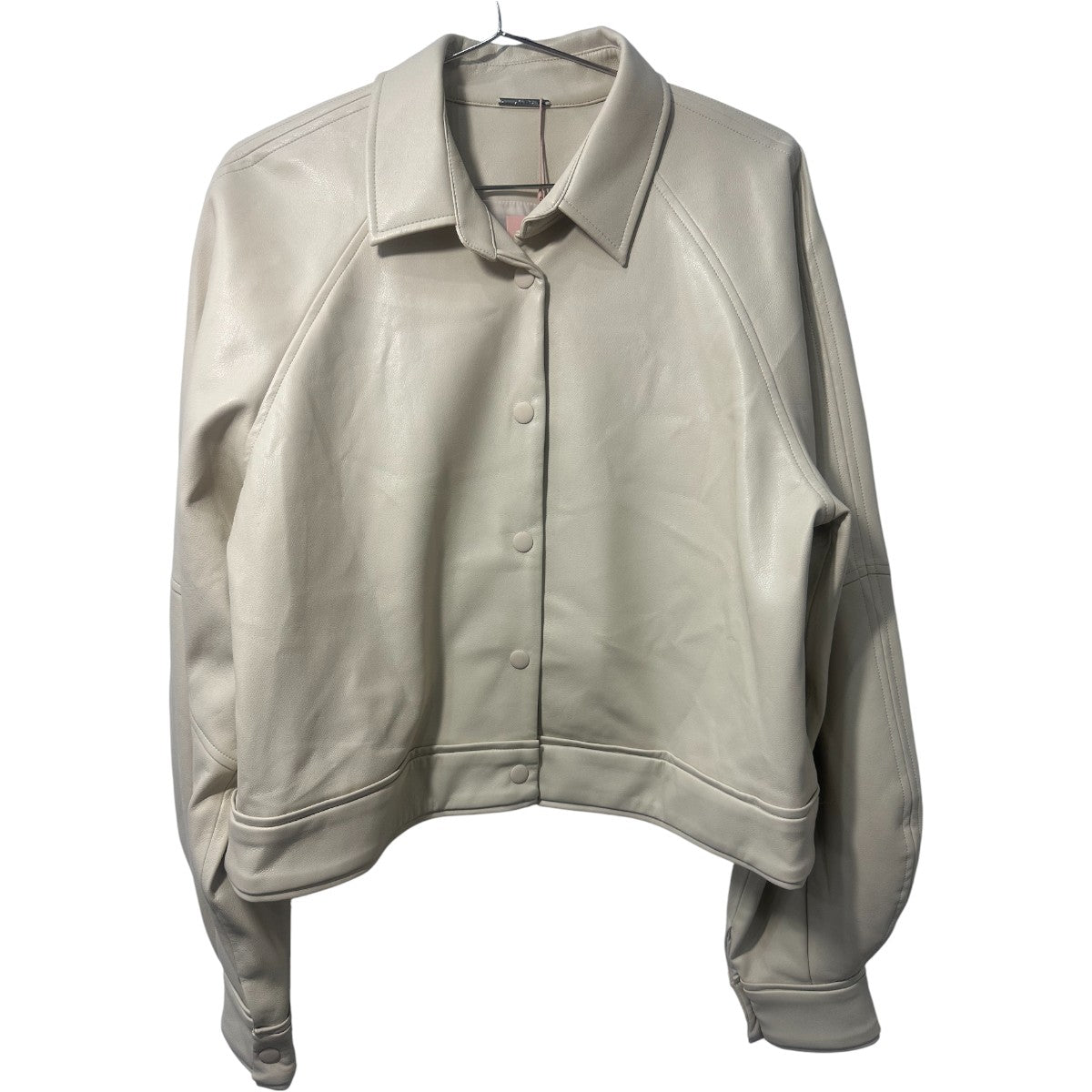 Alexis Faux Leather Buttoned Cuff Ceci Jacket Ivory Size Medium