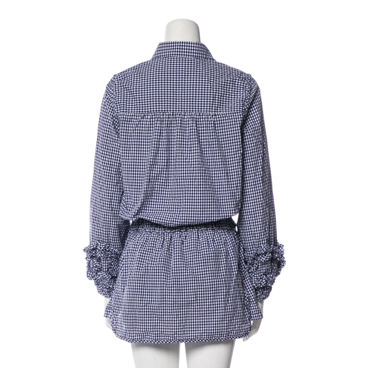 Alexis Ozi Gingham Ruffle Accent Skort Romper Blue Gingham Pattern Size XL