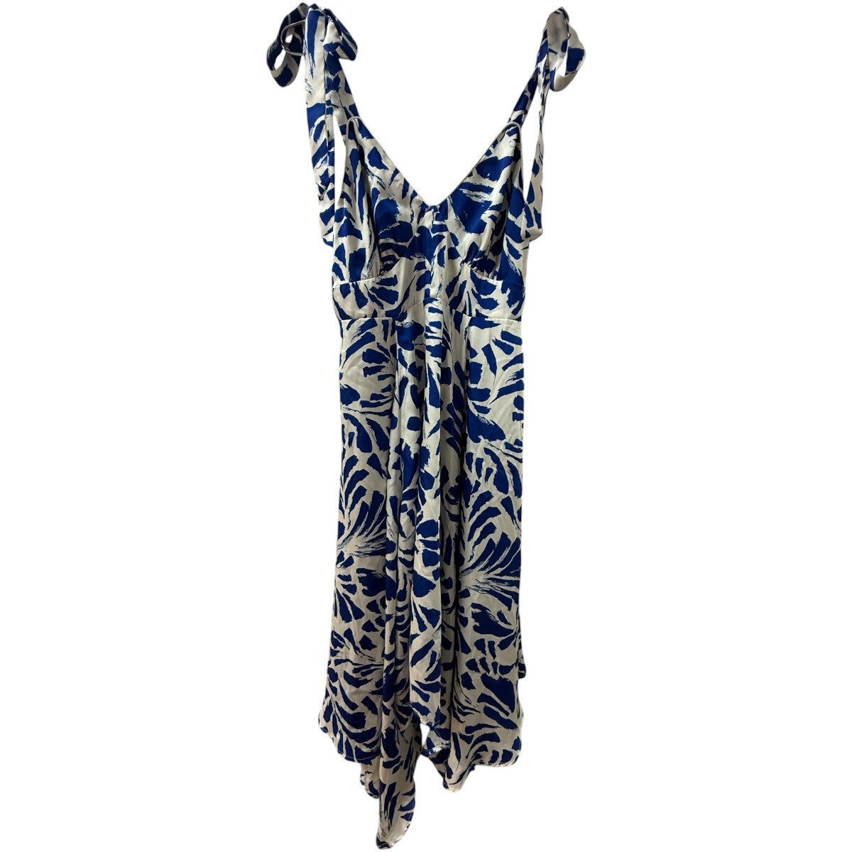 Alexis Target Floral Print A-Line Asymmetrical Midi Dress Blue White