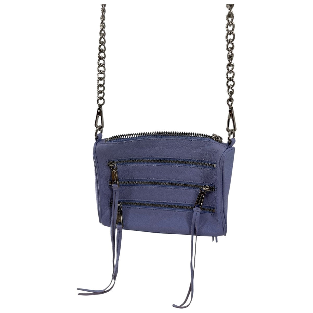 Rebecca Minkoff Avery Leather Chain Strap 3 Zip Crossbody Bag
