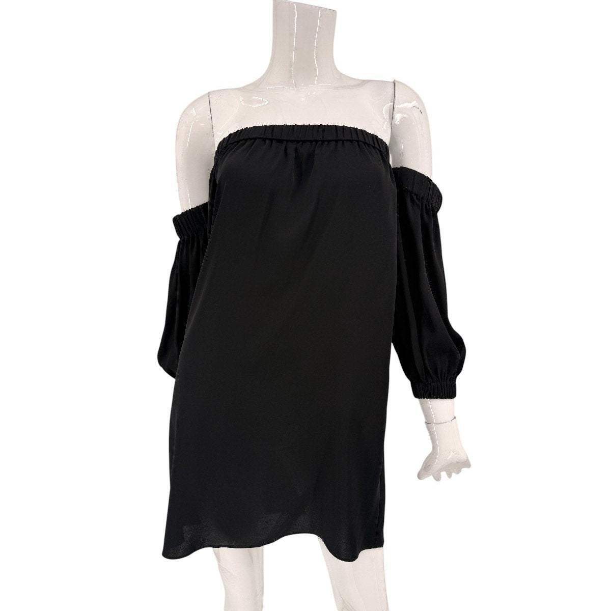 Milly Silk Blend Off-the-Shoulder Long Sleeve Mini Dress