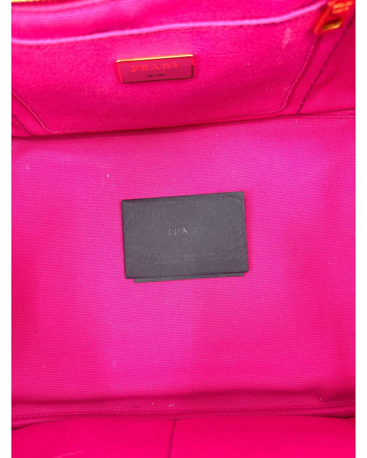 Prada Canapa Logo Canvas Tote Bag Fuchsia Pink