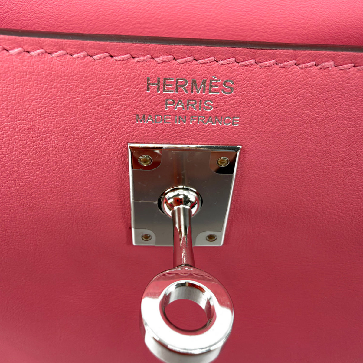 Hermès Kelly 25 Retourné Rose Azalée Swift Palladium Hardware 2024 Full Set