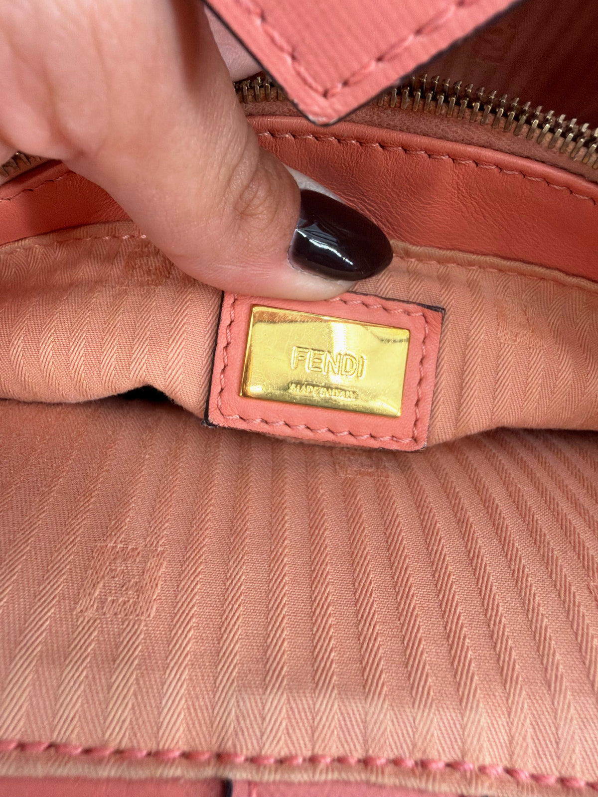 Fendi Petite 2Jours Pink Saffiano Leather Tote Crossbody Strap
