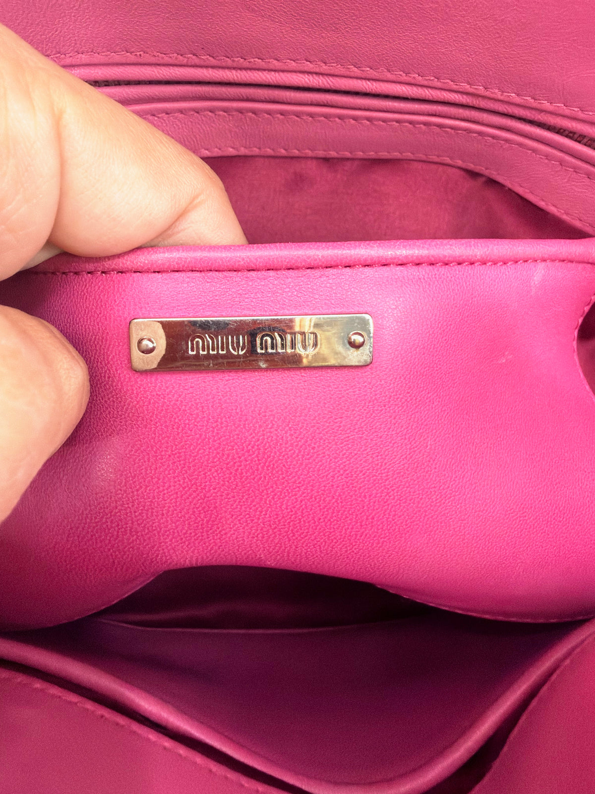 Miu Miu Matelasse Pink Leather Double Handle Tote Bag