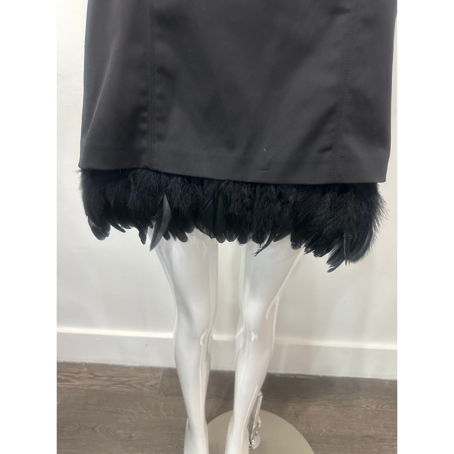 Guess By Marciano Cotton Feather Trim Strapless Corset Mini Dress