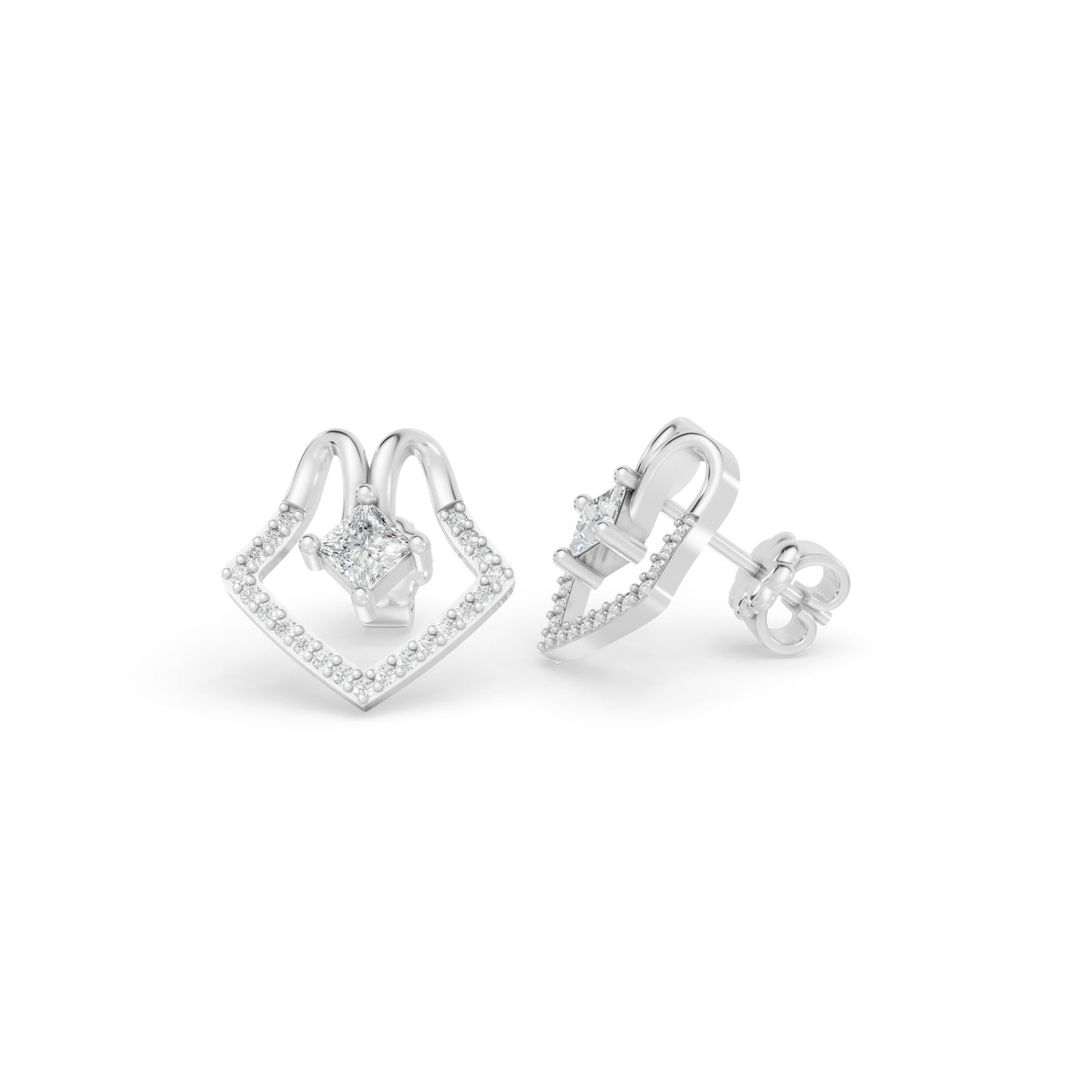 0.65 CTW 14K White Gold Diamond Stud Earrings