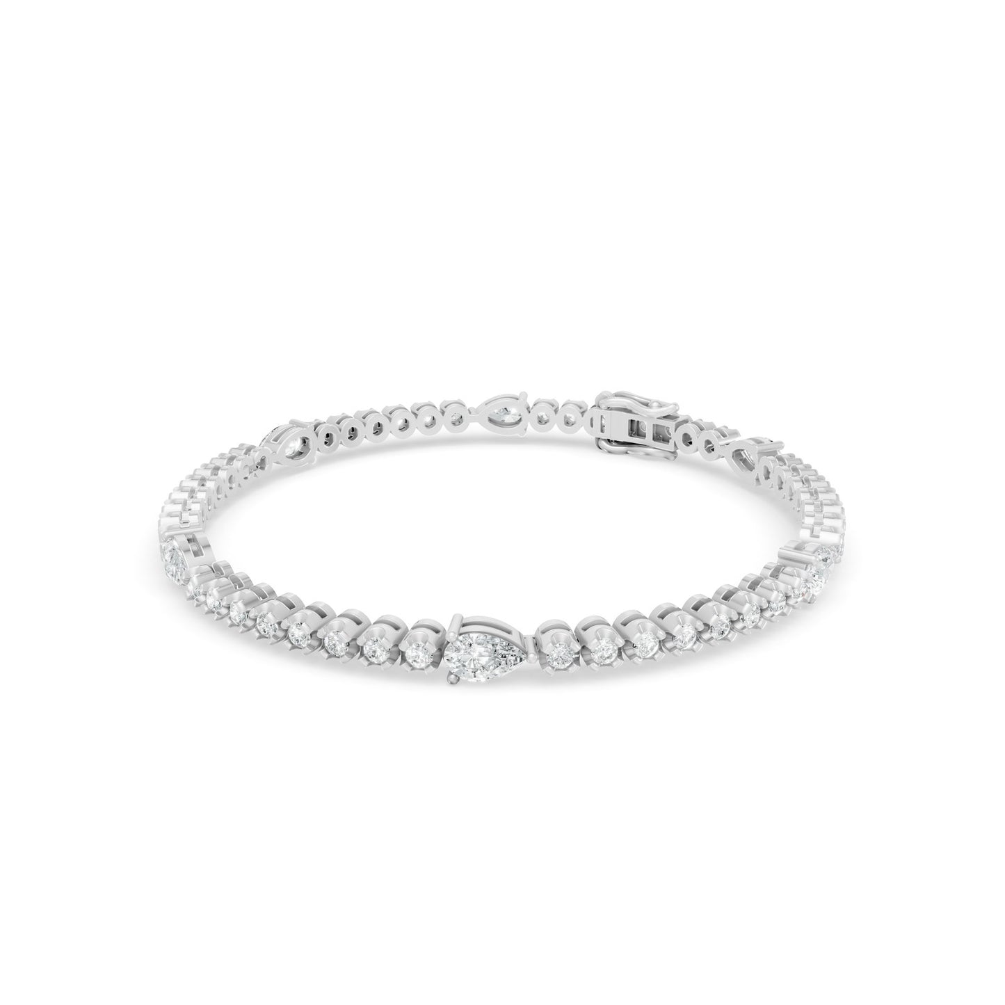 3.58 ctw Diamond Tennis by Yard 14K White Gold Tennis Bracelet