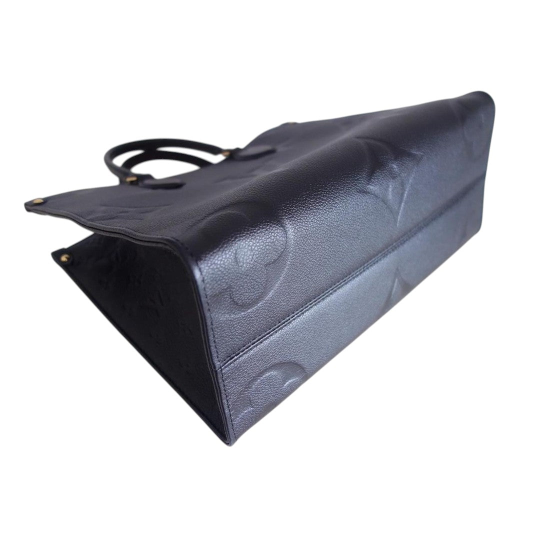 Louis Vuitton Leather Monogram OnTheGo GM Tote Bag Black