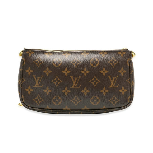Louis Vuitton Leather Monogram Canvas Multi Pochette Crossbody Bag Khaki