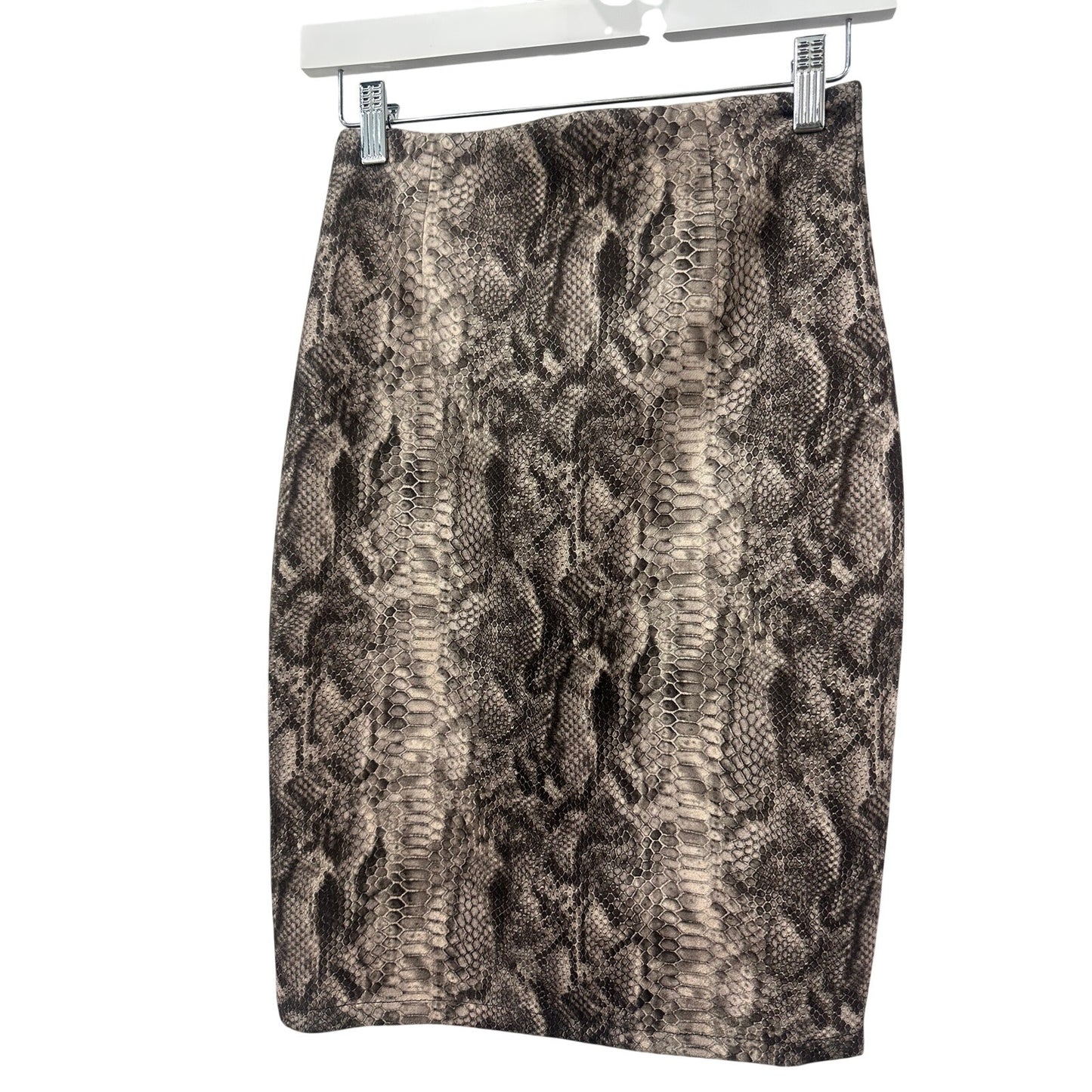 Blush and Bombers Straight Cut Snakeskin Print Pencil Skirt