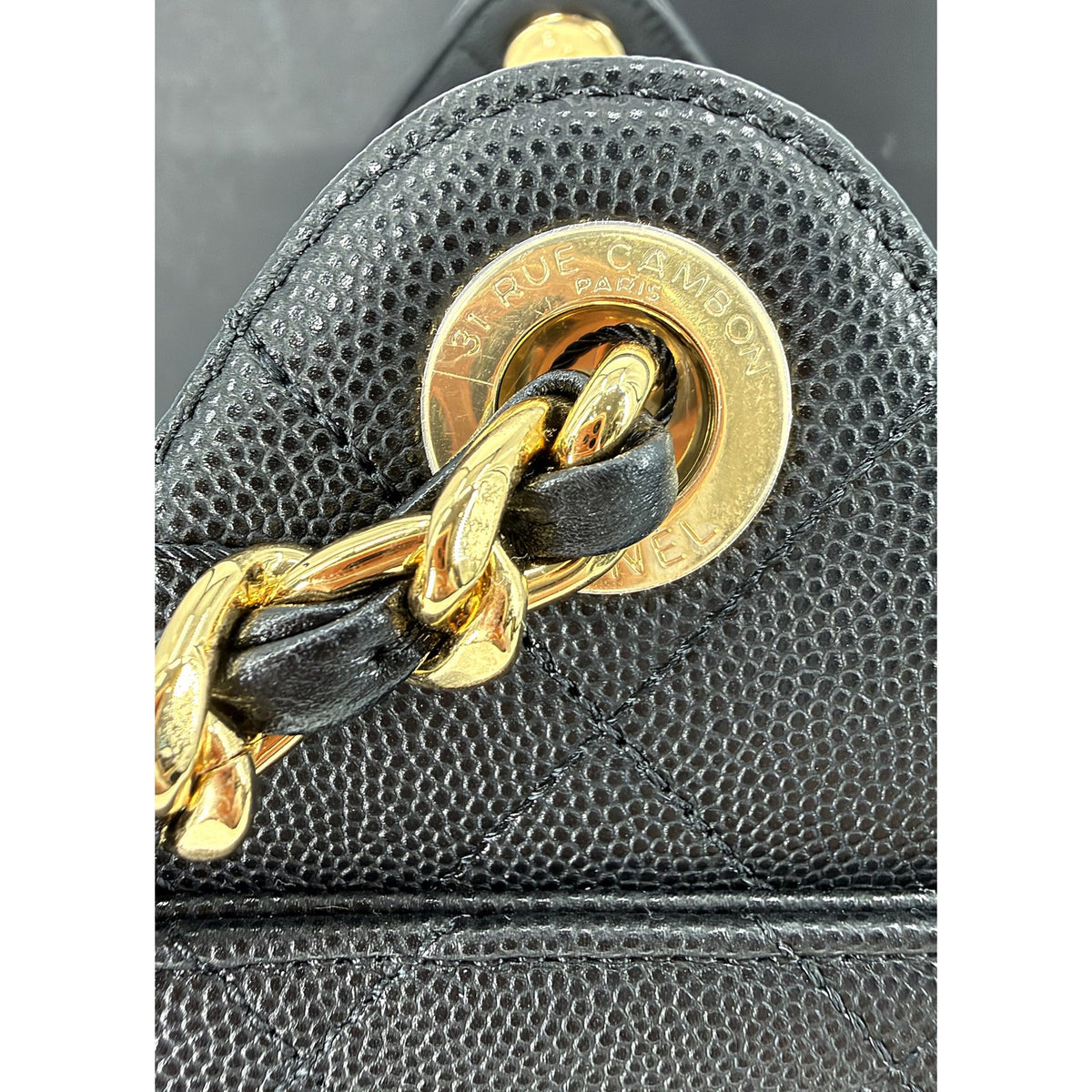 Chanel 25 Mini Black Caviar Gold Hardware Hobo Bag 26B AS5631 New Full Set