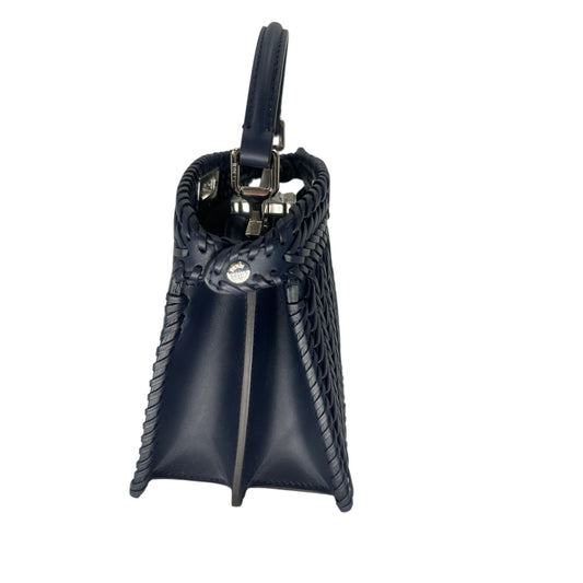 Fendi Leather Intreccio Petite Peekaboo I See U Satchel Bag