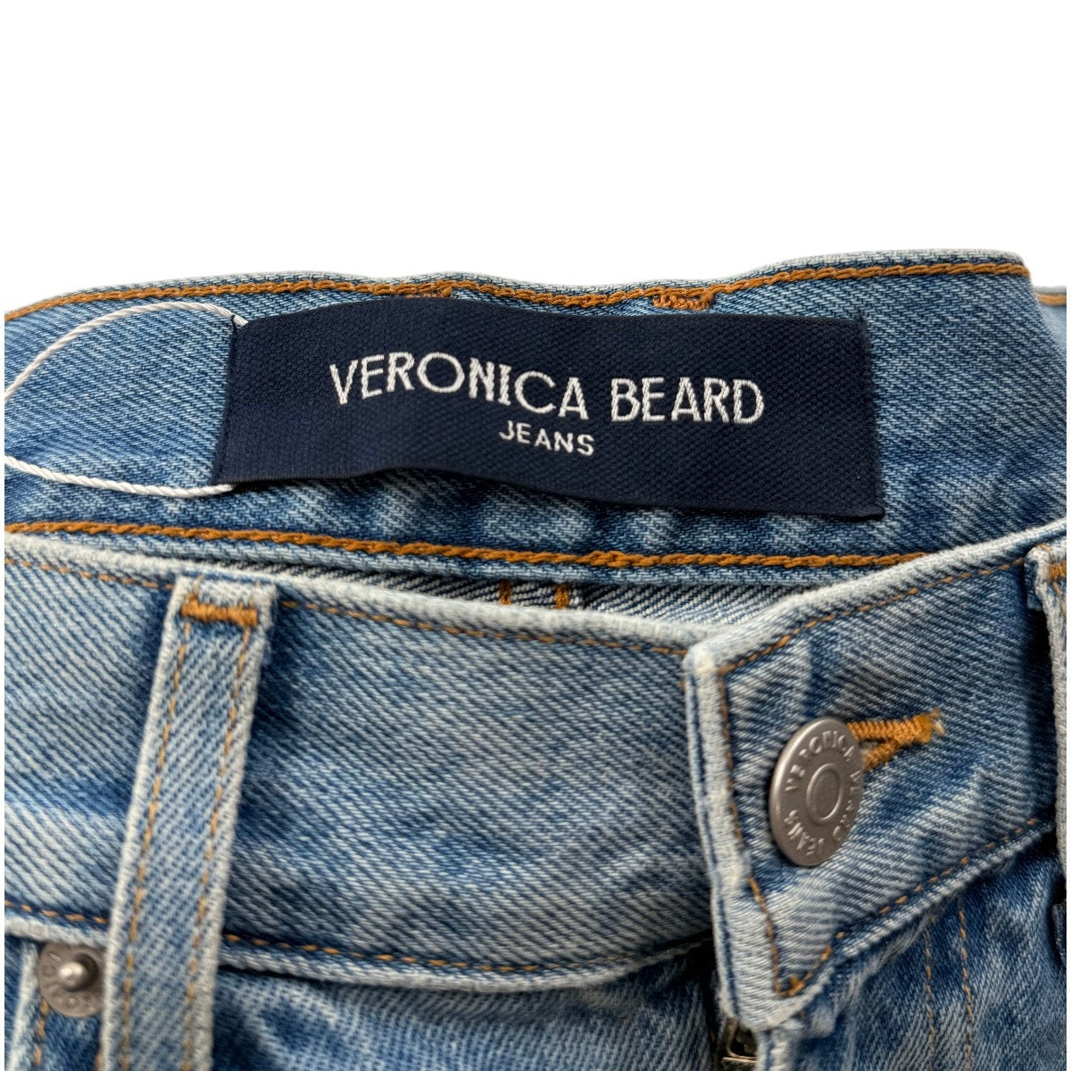 Veronica Beard Taylor High Rise Wide Leg Cuffed Jeans Bright Nova
