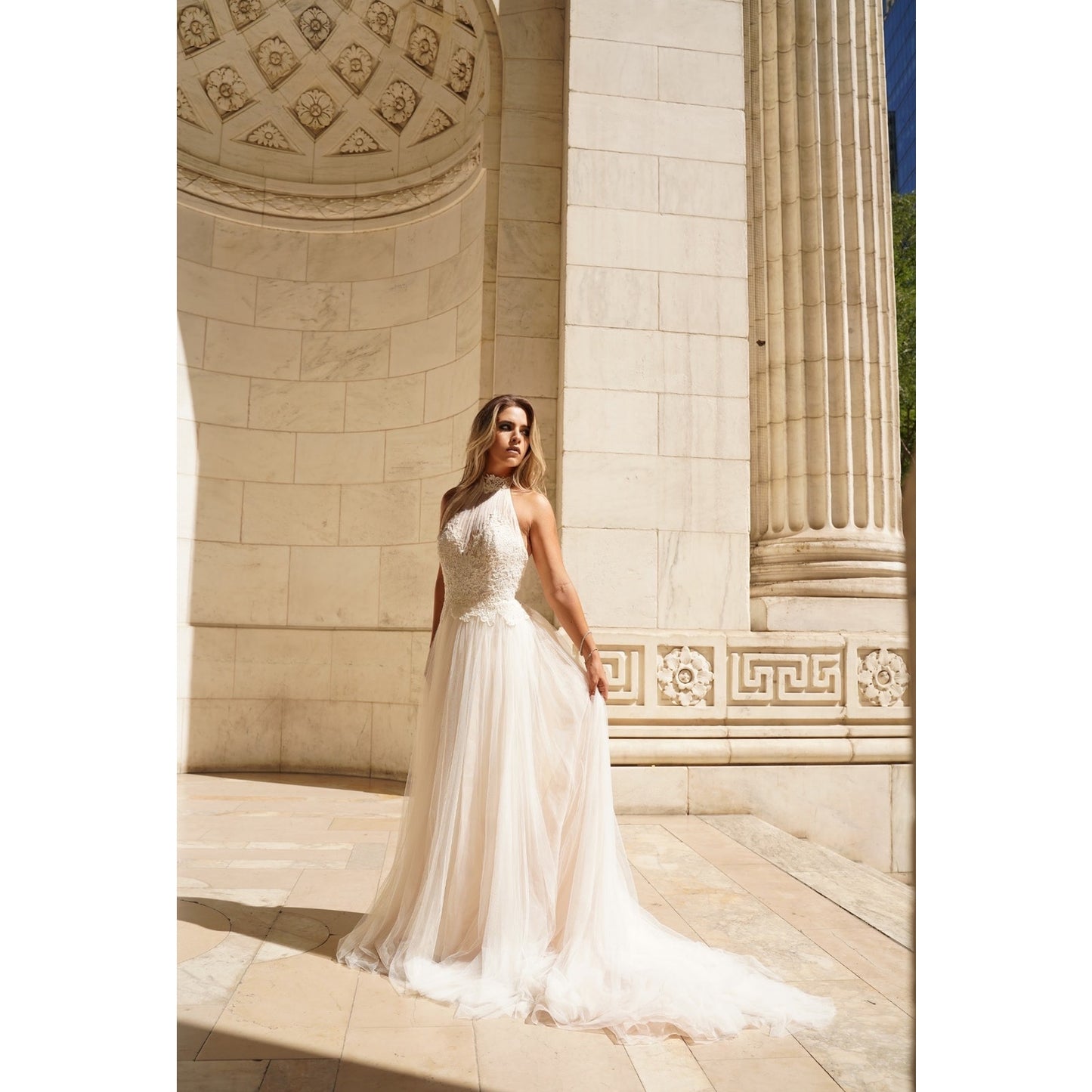 Donatela by Rosa Clará Sheer Lace Bodice Wedding Dress Gown