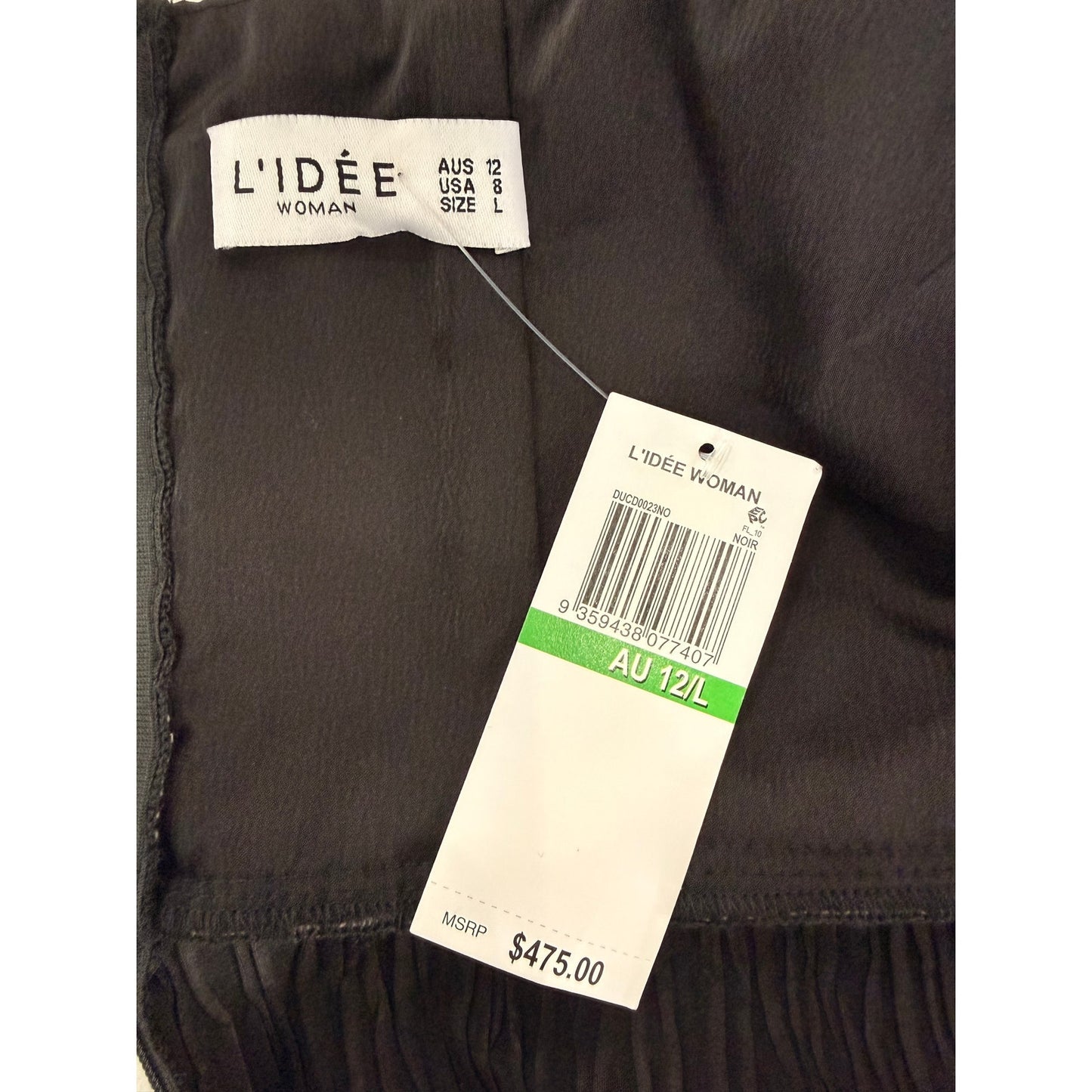 L'Idee Du Cap Off-The-Shoulder Puff-Sleeve Pleated Midi Dress