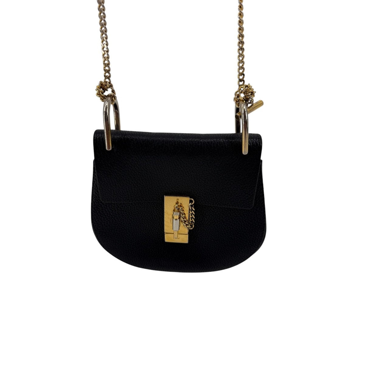 Chloe Leather Drew Designer Minimalist Chain Strap Shoulder Bag