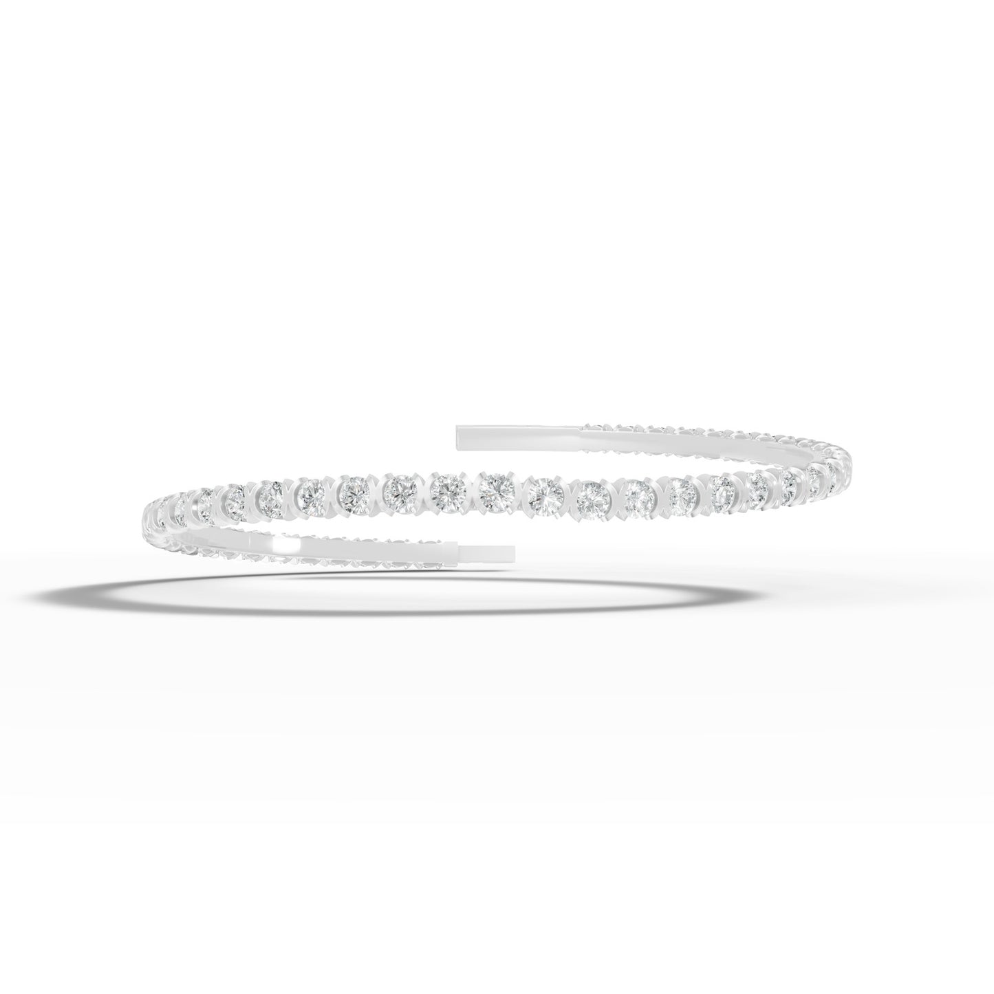 2.96 ctw Diamond Flexibangle 14K White Gold Bangle Bracelet