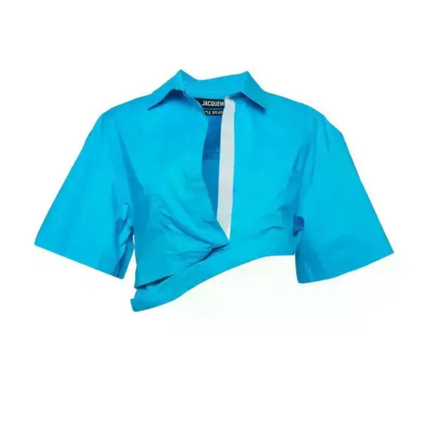 Jacquemus La Chemise Capri Cropped Asymmetric Hem Shirt