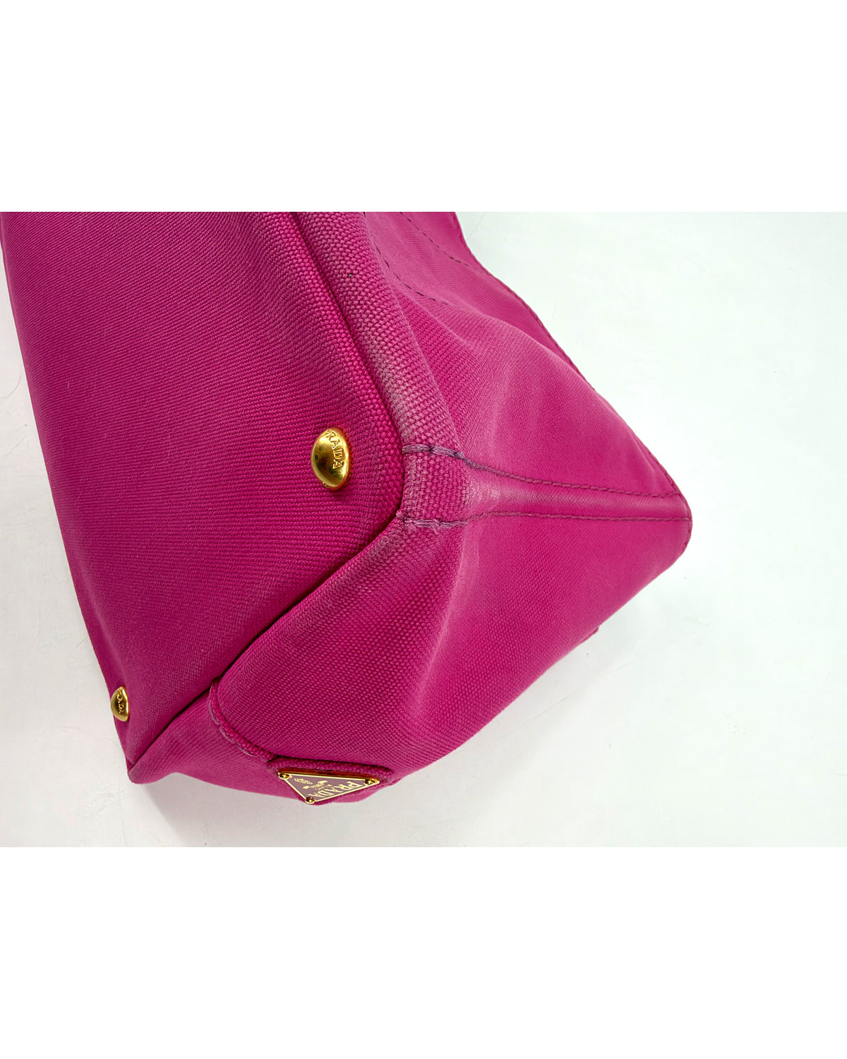 Prada Canapa Logo Canvas Tote Bag Fuchsia Pink