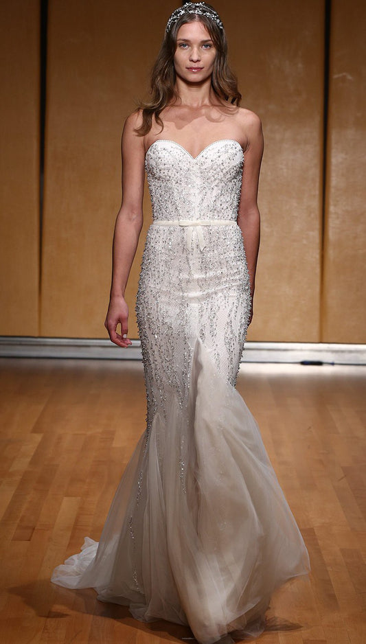 Inbal Dror Bridal Fall 2017 Rhinestone Studded Maxi Mermaid Wedding Dress