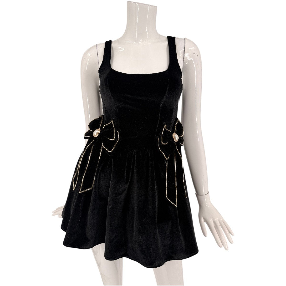 Show Me Your Mumu Velvet Bow Accent Ricci Skort Mini Dress