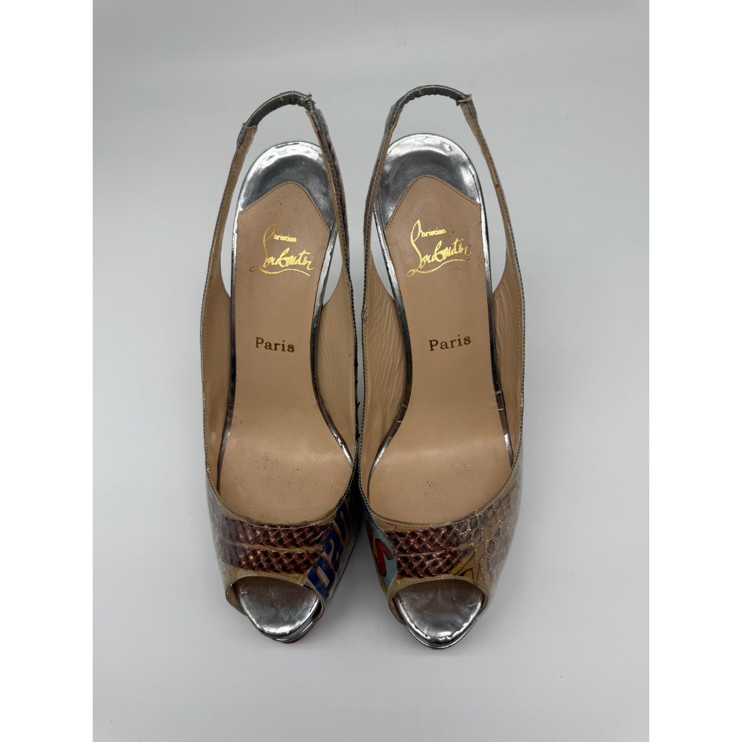 Christian Louboutin PVC Print Slingback Pumps Women's