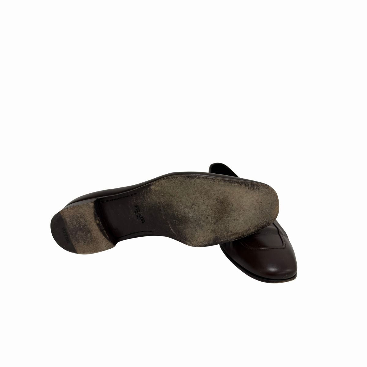Prada Milano Leather Square Toe Slip-on Dress Loafers