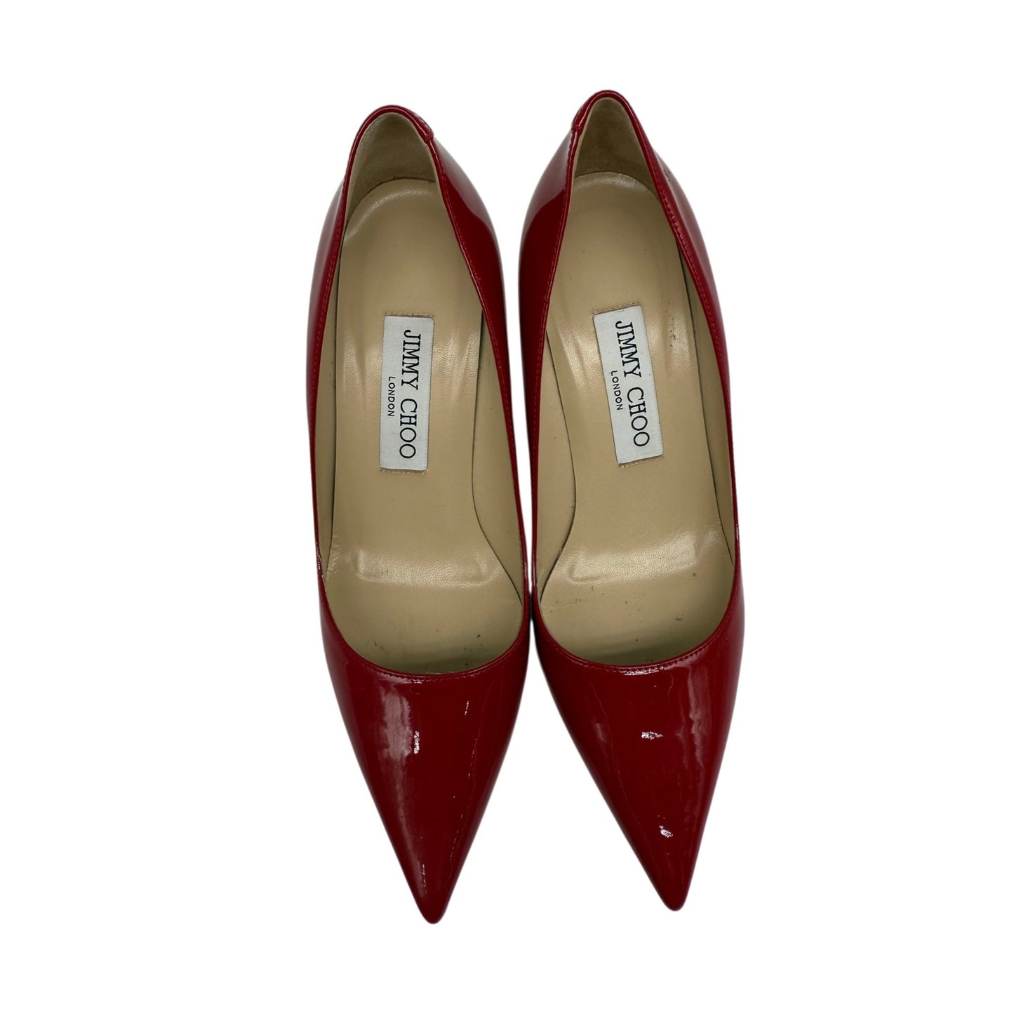 Jimmy Choo Patent Leather Agnes Pointed Pumps Heels