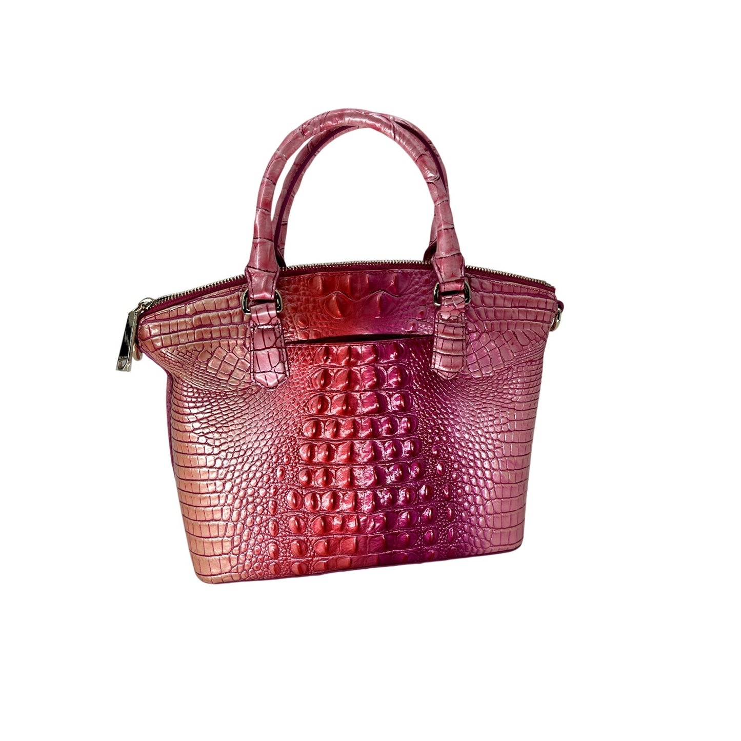 Brahmin Croc Embossed Leather Ombre Duxbury Satchel Bag