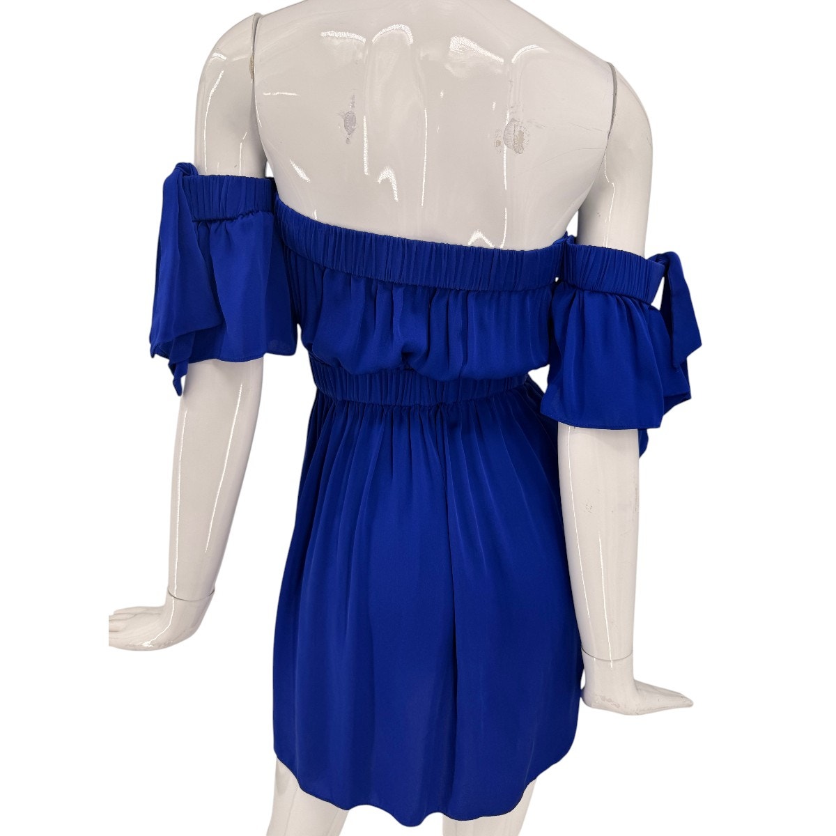 Milly Christy Stretch-Silk Off-the-Shoulder Mini Dress Cobalt Women's Size P