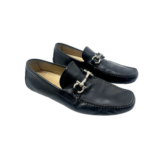 Salvatore Ferragama Leather Gancini Moccasin Driver Loafers