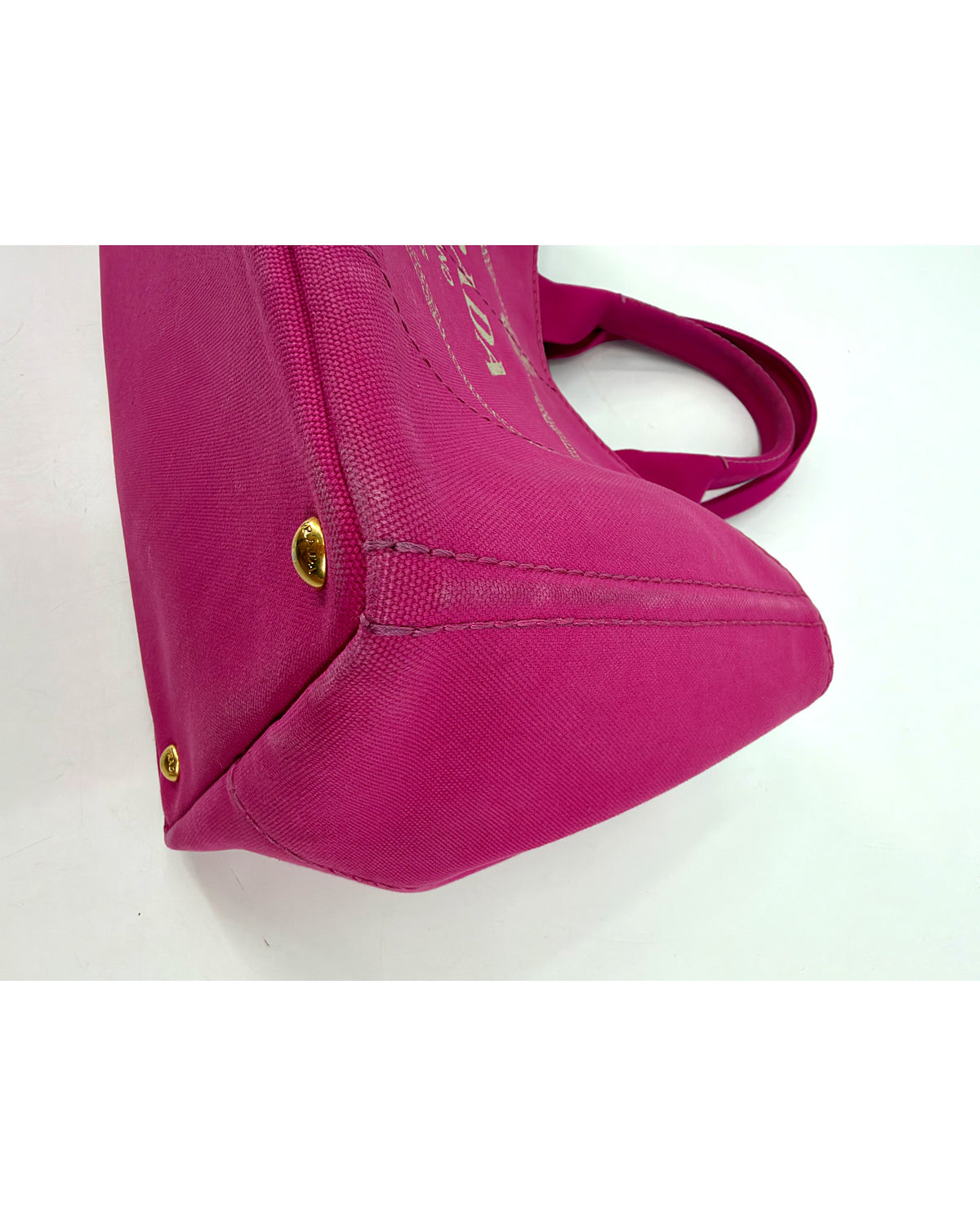 Prada Canapa Logo Canvas Tote Bag Fuchsia Pink