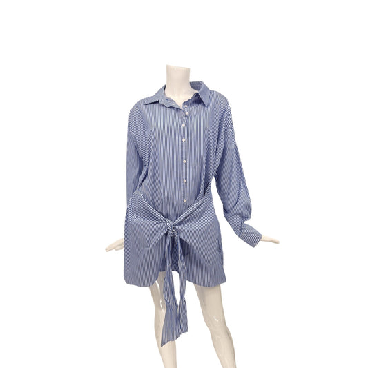 Lucy Paris Cotton Poplin Tie Front Mini Dress