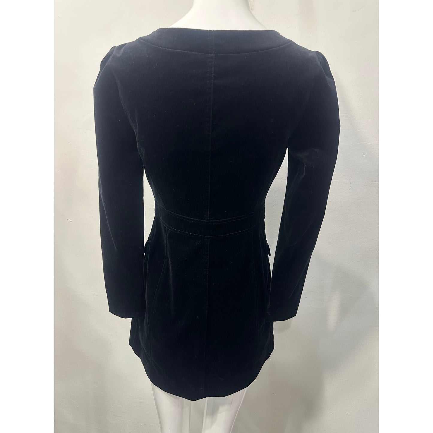 A.L.C. Cotton Blend Velveteen Ivy Long Sleeve Stretch Mini Dress